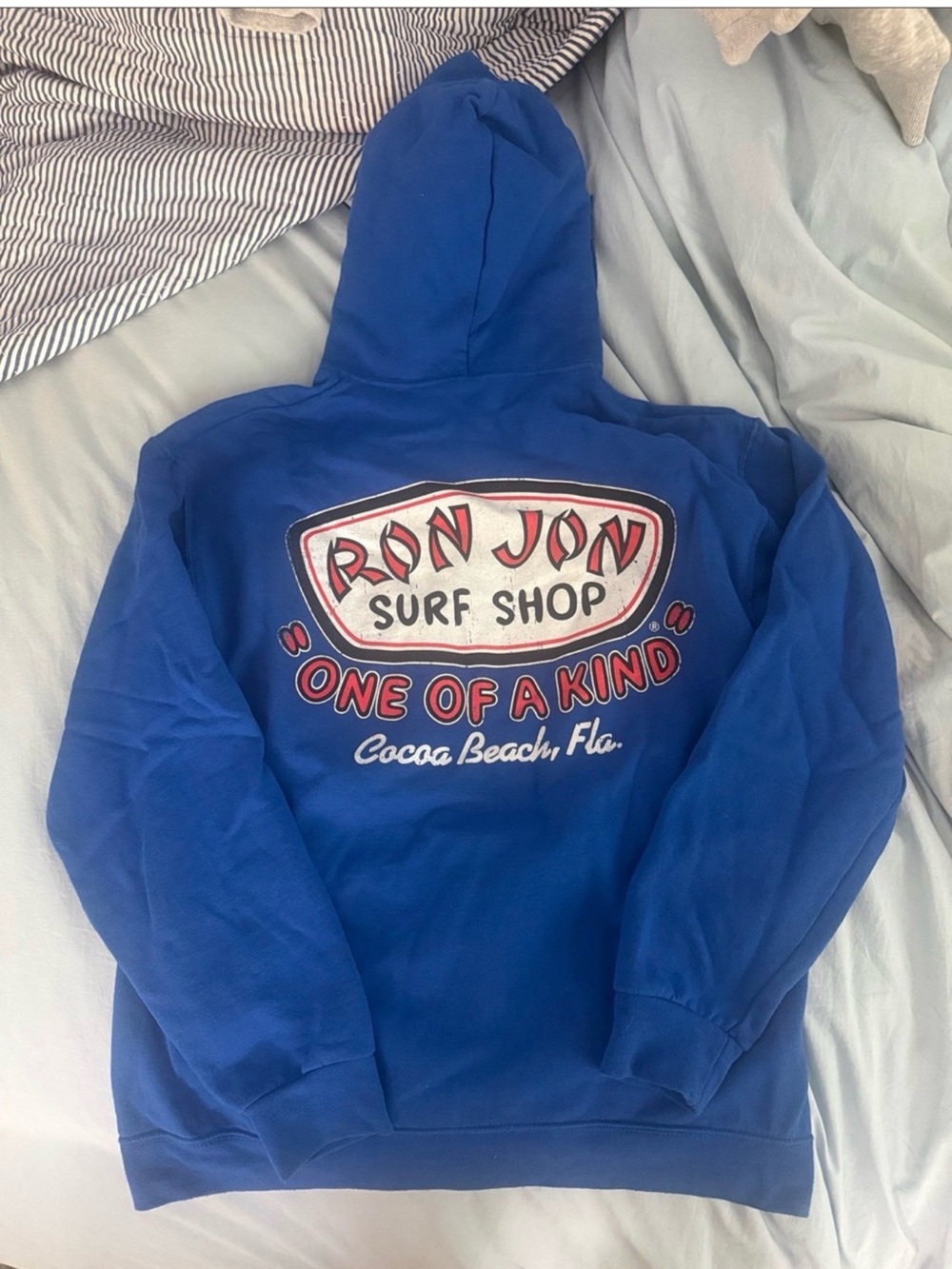 Ron Jon Blue Pullover Hoodie with Surf Shop Tag